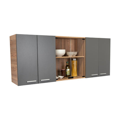 Mueble De Cocina Mural,  Miel Y Plomo Seis Puertas