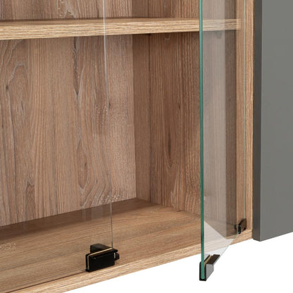 Mueble De Cocina Mural,  Miel Y Plomo Seis Puertas