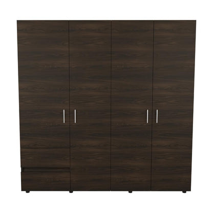 Closet Light 200, Nogal y Wengue, con amplios espacios de almacenamiento