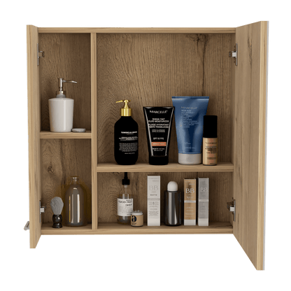 Botiquin de Baño Sines, Duna, con Puerta Espejo y Dos Entrepaños