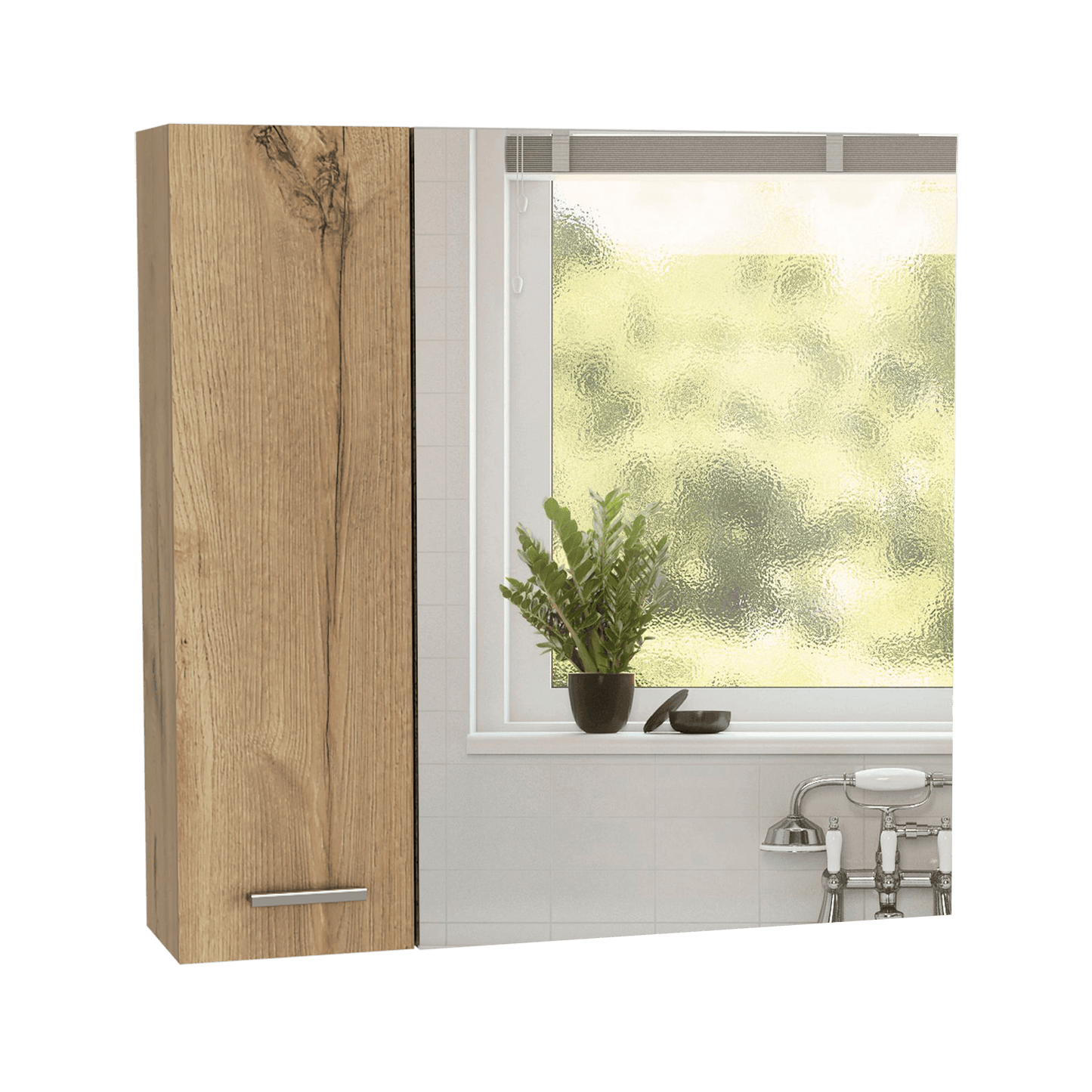 Botiquin de Baño Sines, Duna, con Puerta Espejo y Dos Entrepaños