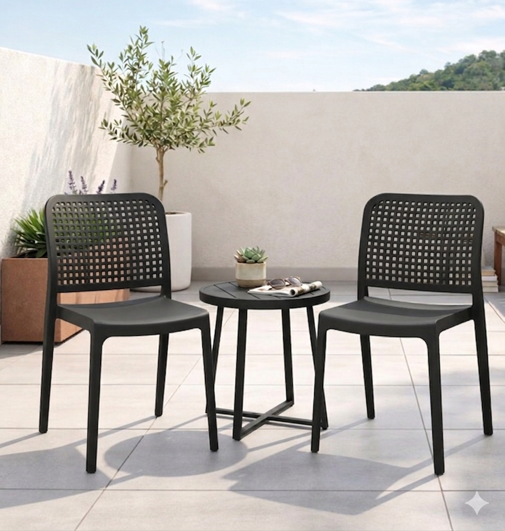 Silla Bronx , Negro, con Espaldar en Cuadrados y Diseño Minimalista