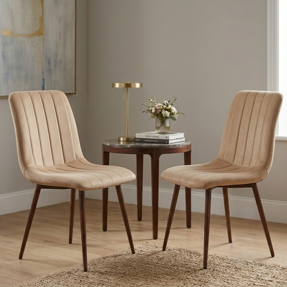 Silla de Comedor Positano, Café Claro, con Espaldar y Diseño Moderno