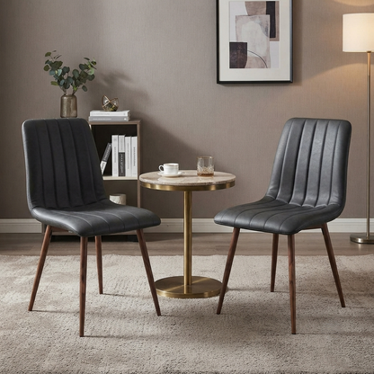 Set de 4 Sillas de Comedor Positano, Negro, Con espaldar y diseño Moderno