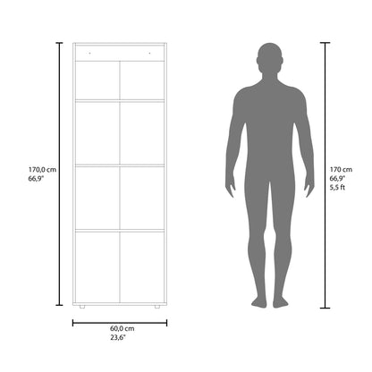 Combo Closet H-200 Siete Puertas, Almacenamiento, Optimizacion, Colgado, Color Blanco