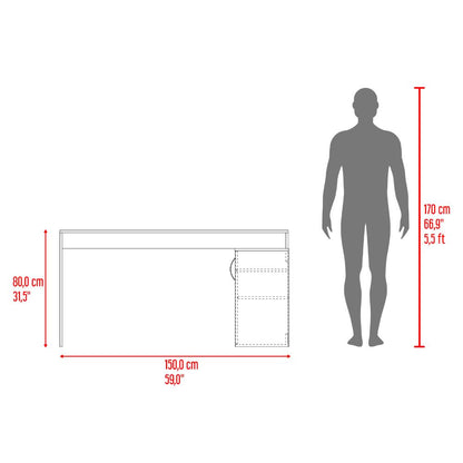 Escritorio Gamer En L Axis, Wengue y Blanco