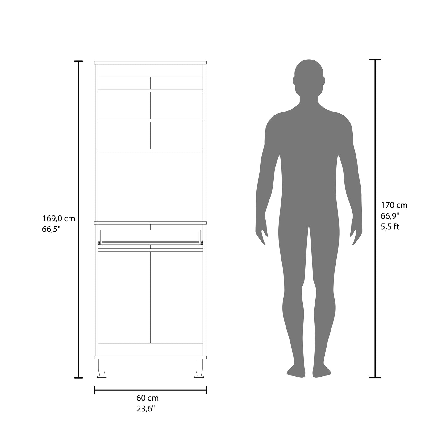 Mueble De Cocina Kitchen 60, Duna Y Blanco