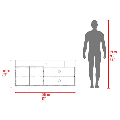 Mesa Para Tv Hope , Fresno Europeo y Capri, con espacio para TV de 65"