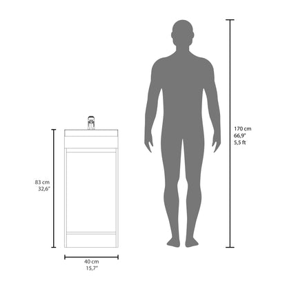 Mueble Vanitorio Una Puerta, FM Furniture 005N, Negro