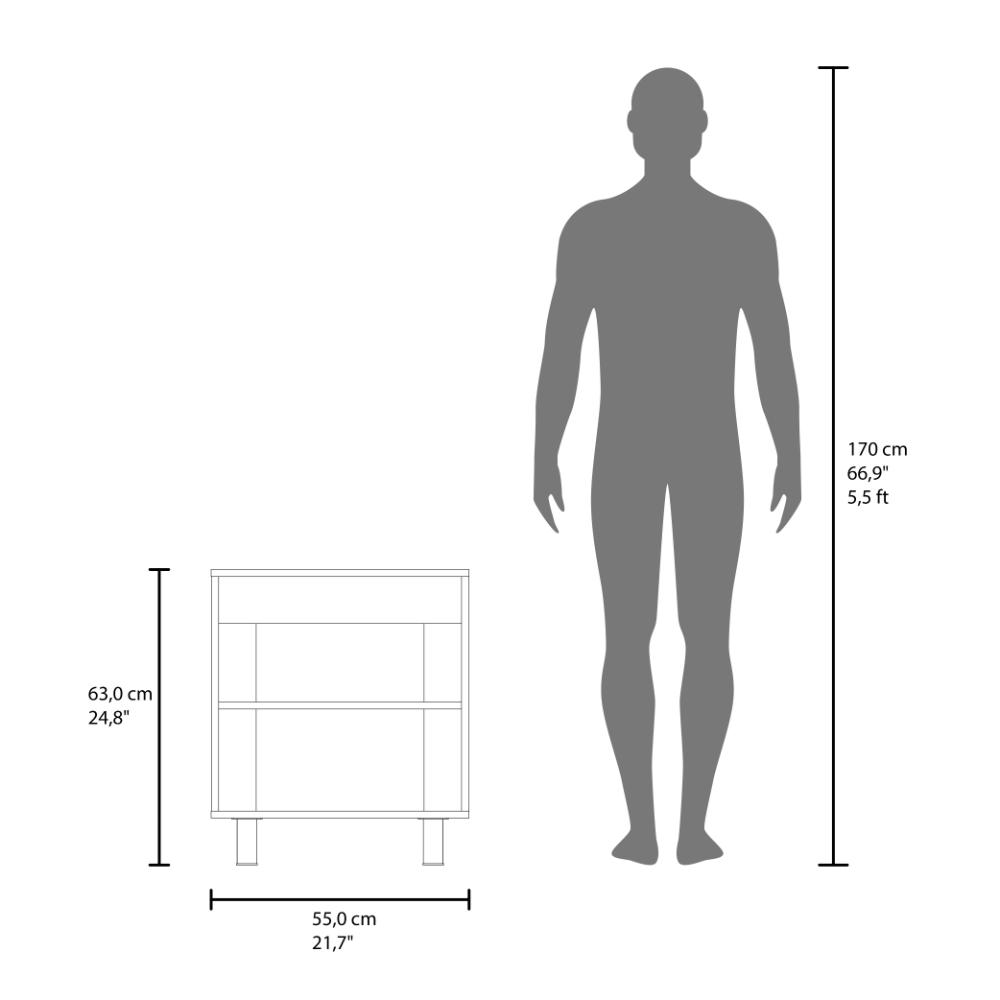 Mueble Para Lavamanos Marlo Dos Puertas, Fresno Y Blanco