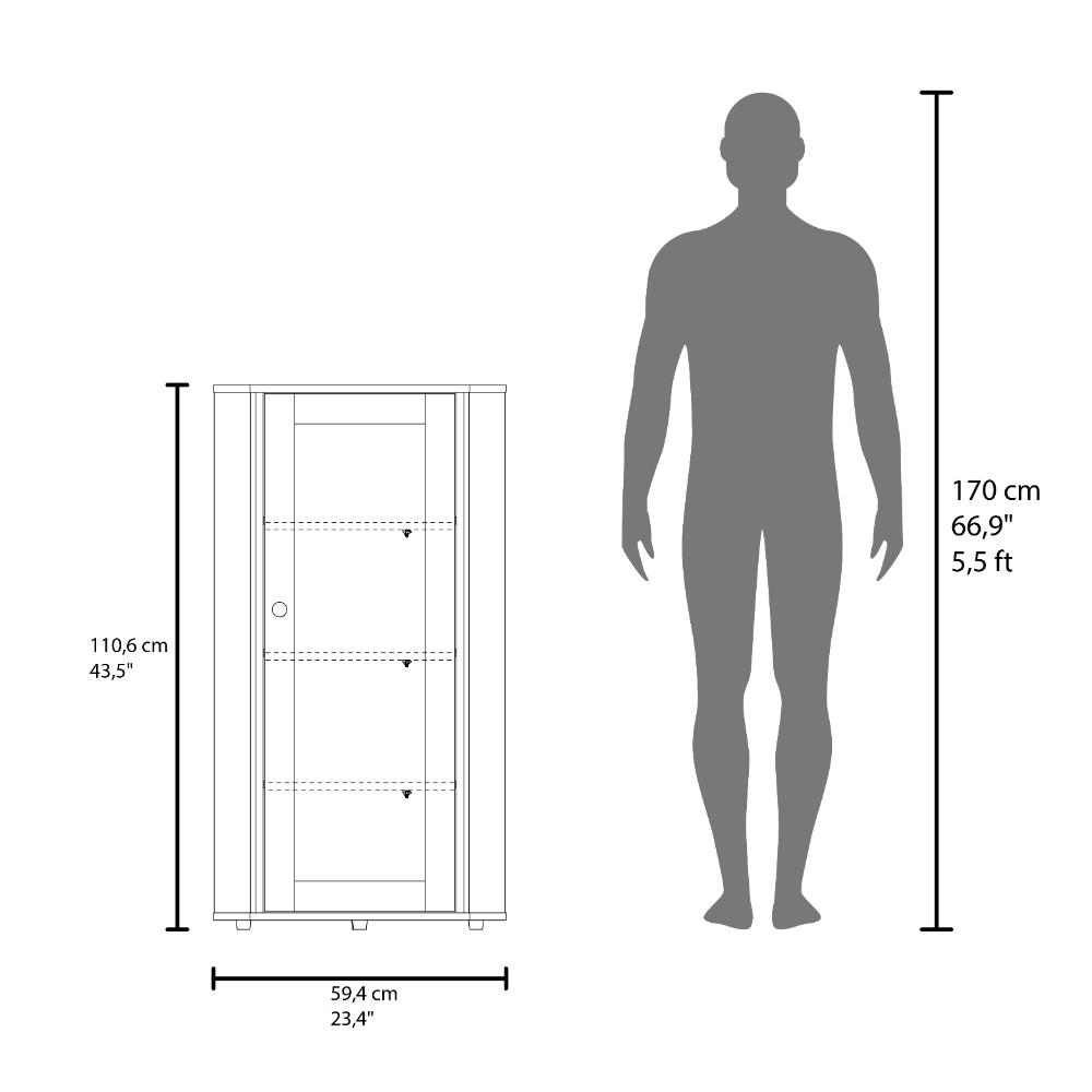 Vitrina Esquinera Genova Una Puerta Vidrio, Blanco