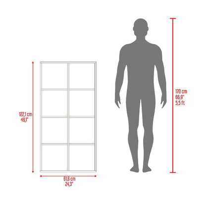 Biblioteca Organizadora Cubik Con Cuatro Cubos En Tela, Gris y Wengue