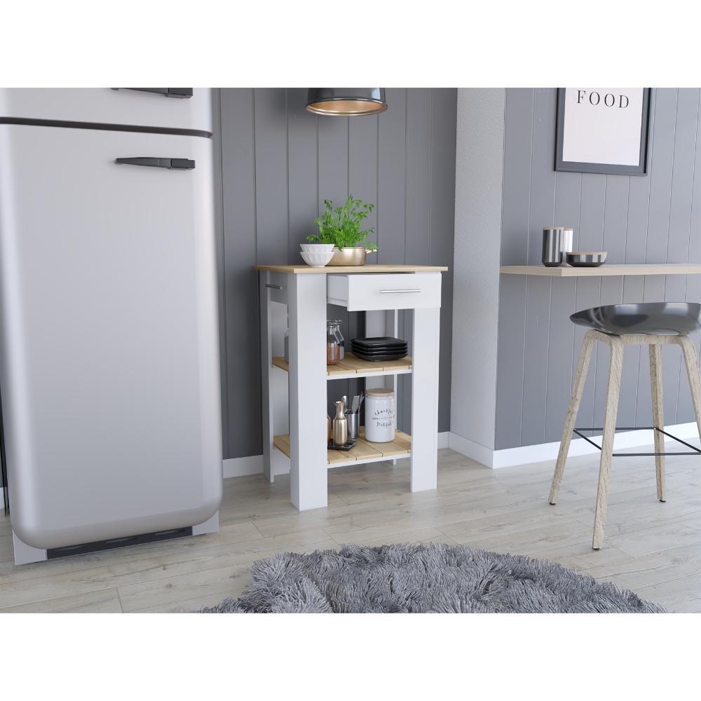 Isla De Cocina Un Cajon, FM Furniture 006B Blanco