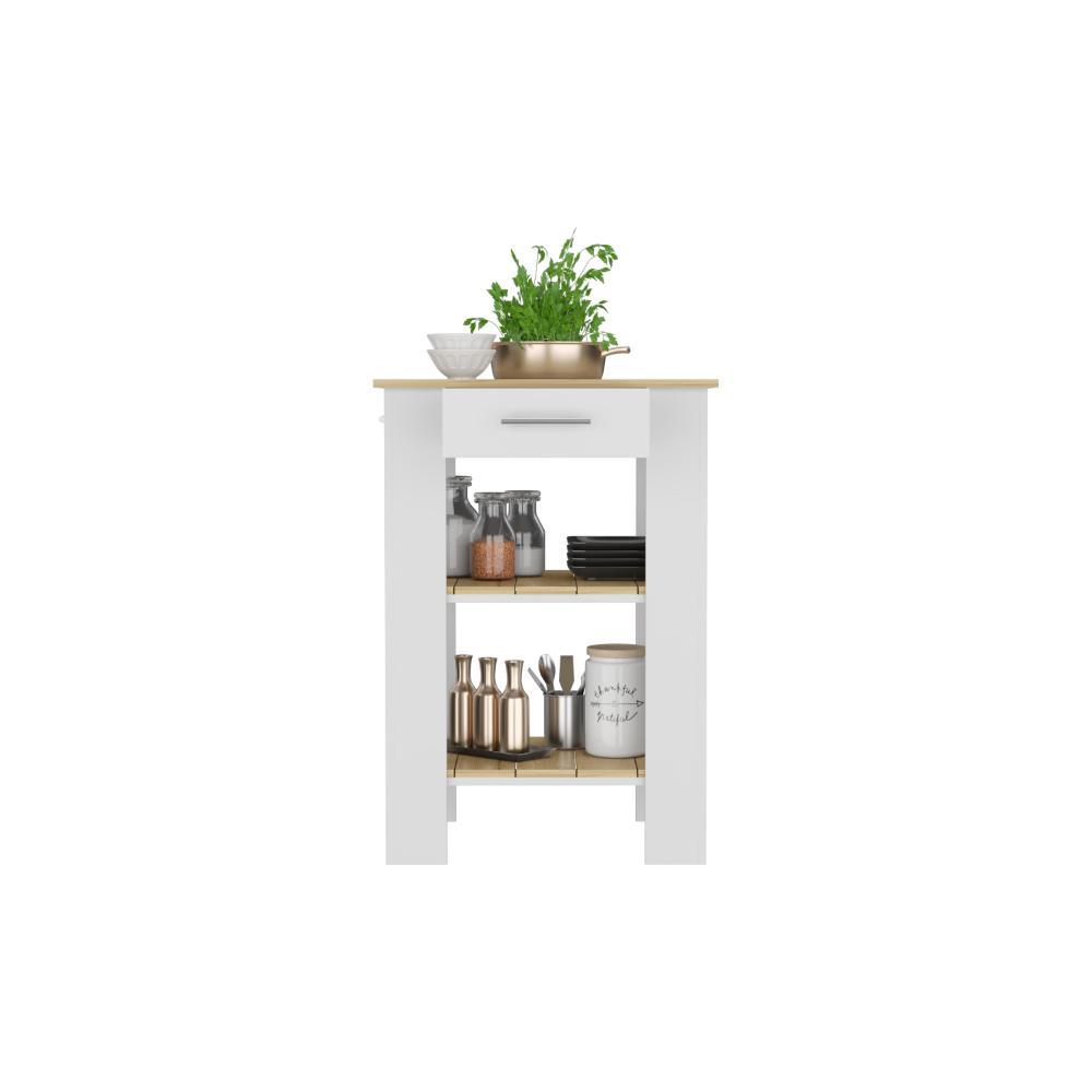 Isla De Cocina Un Cajon, FM Furniture 006B Blanco