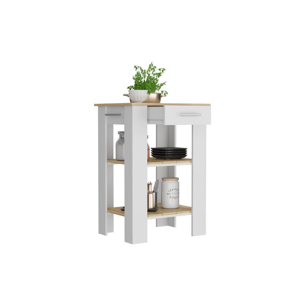Isla De Cocina Un Cajon, FM Furniture 006B Blanco