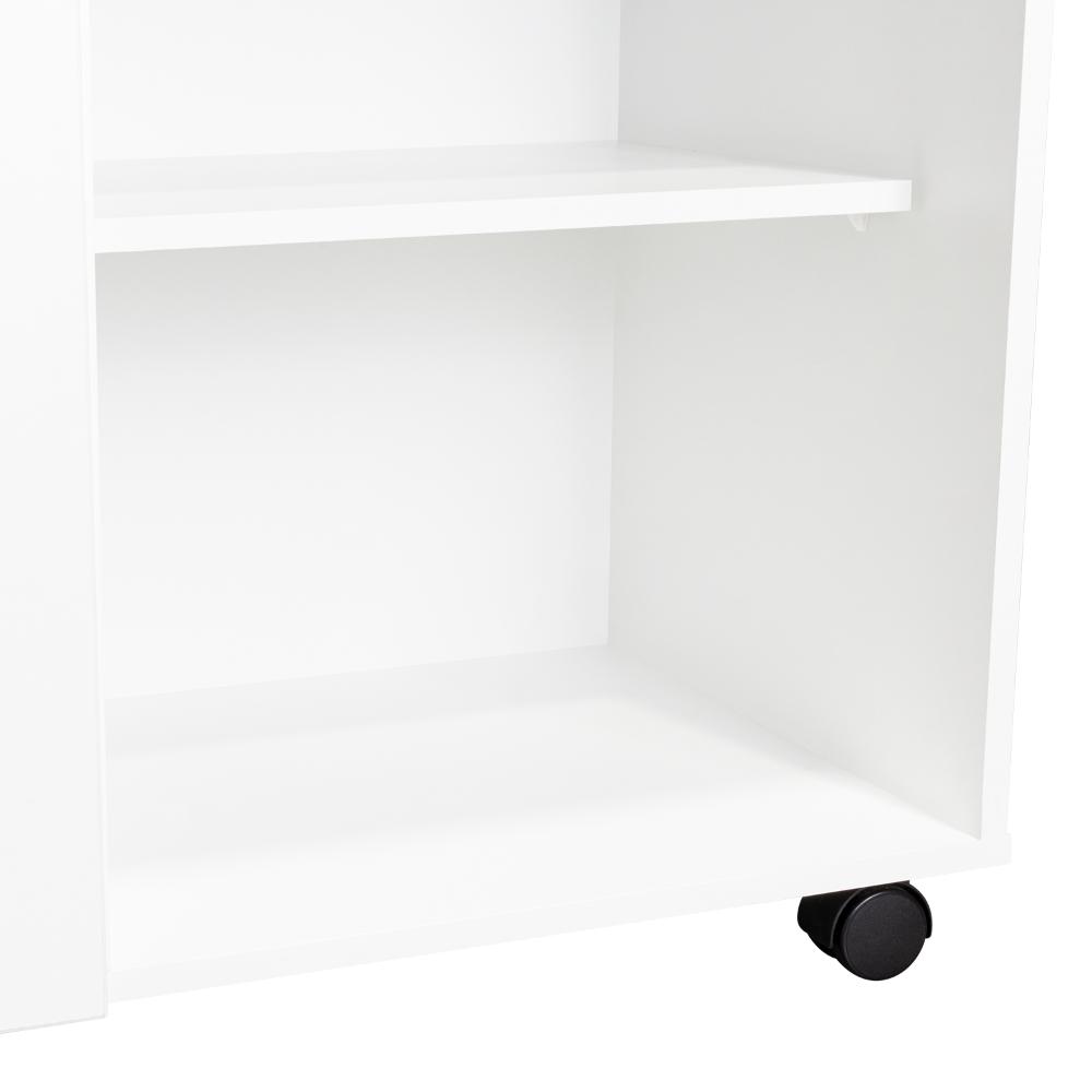 Barra de Cocina Movix, Blanco y Macadamia, con dos entrepaños internos para almacenamiento