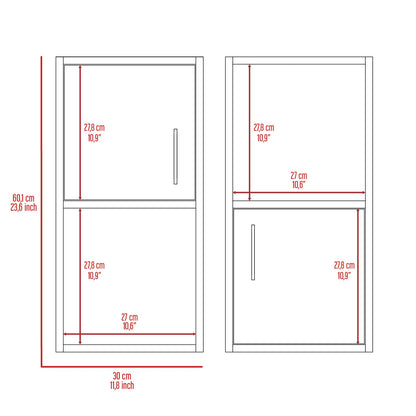 Mueble Auxiliar Bath X2, Wengue, con puerta batiente y variedad de entrepaños para colocar objetos de aseo (vista 5)
