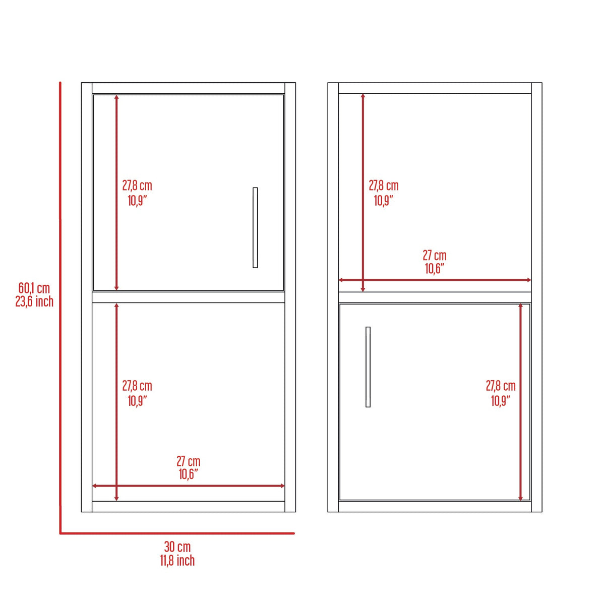 Mueble Auxiliar Bath X2, Bardolino, con puerta batiente y variedad de entrepaños para colocar objetos de aseo (vista 5)