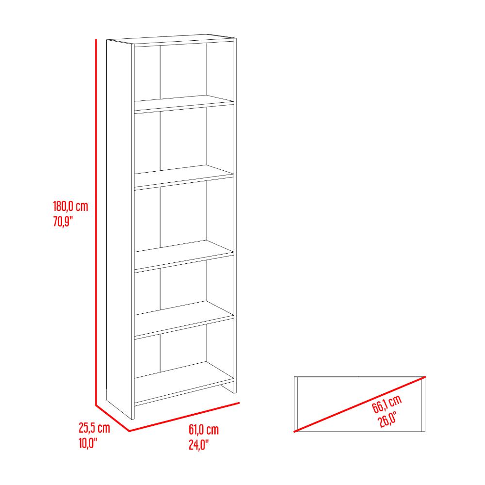 Biblioteca Lisa Eco, Fresno Europeo y Wengue, con Cinco Entrepaños