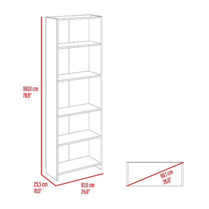 Biblioteca Lisa Eco, Fresno Europeo y Wengue, con Cinco Entrepaños