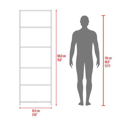 Biblioteca Lisa Eco, Fresno Europeo y Wengue, con Cinco Entrepaños
