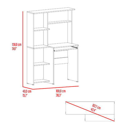 Escritorio Con Biblioteca Alden Eco, Wengue (vista 11)