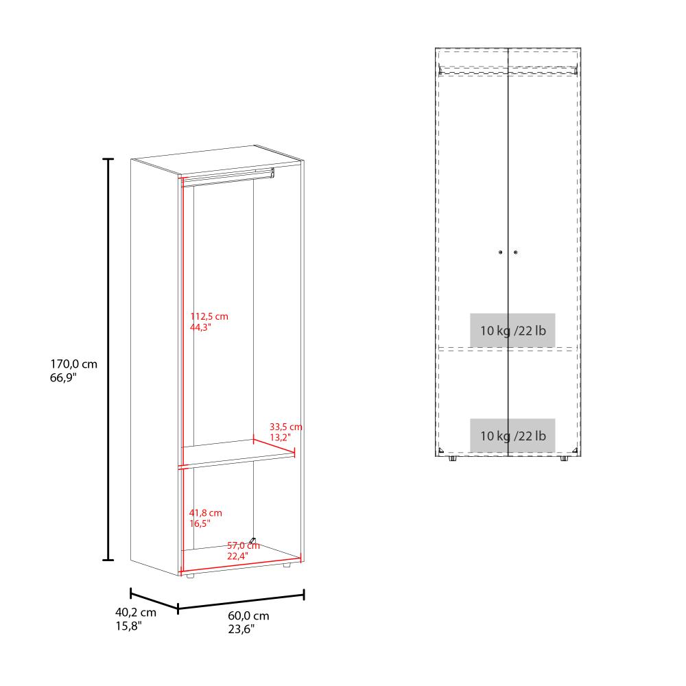 Closet Colgador Dos Puertas Tuhome, Wengue