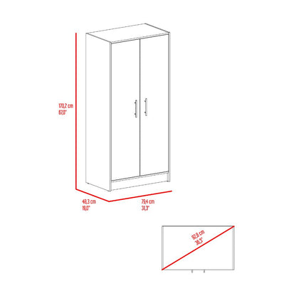 Combo para Habitación Sofi, Fresno Europeo y Blanco, incluye Closet -Organizador y Mesa de Noche