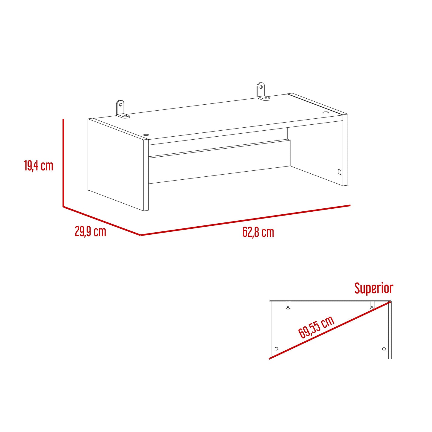 Complemento Estante Home, Macadamia, con amplio espacio para colocar objetos