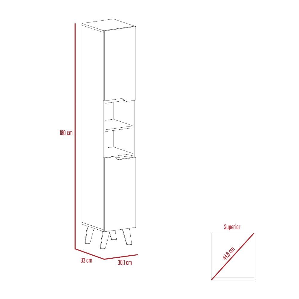 Mueble  Auxiliar para Baño Apolis, Plata Oscuro y Café claro, con un diseño minimalista y es de facil instalación
