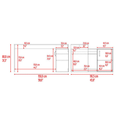 Escritorio Gamer En L Axis, Wengue y Blanco