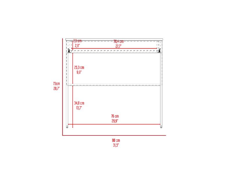 Escritorio Con Un Cajon, Blanco Y Salmon