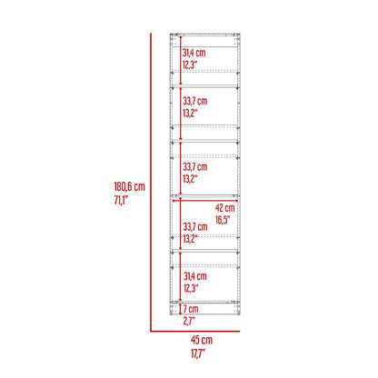 Biblioteca Home E2, Wengue y Fresno Europeo, con Cinco Entrepaños