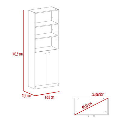 Estante E4Home, Macadamia, con dos puertas batientes