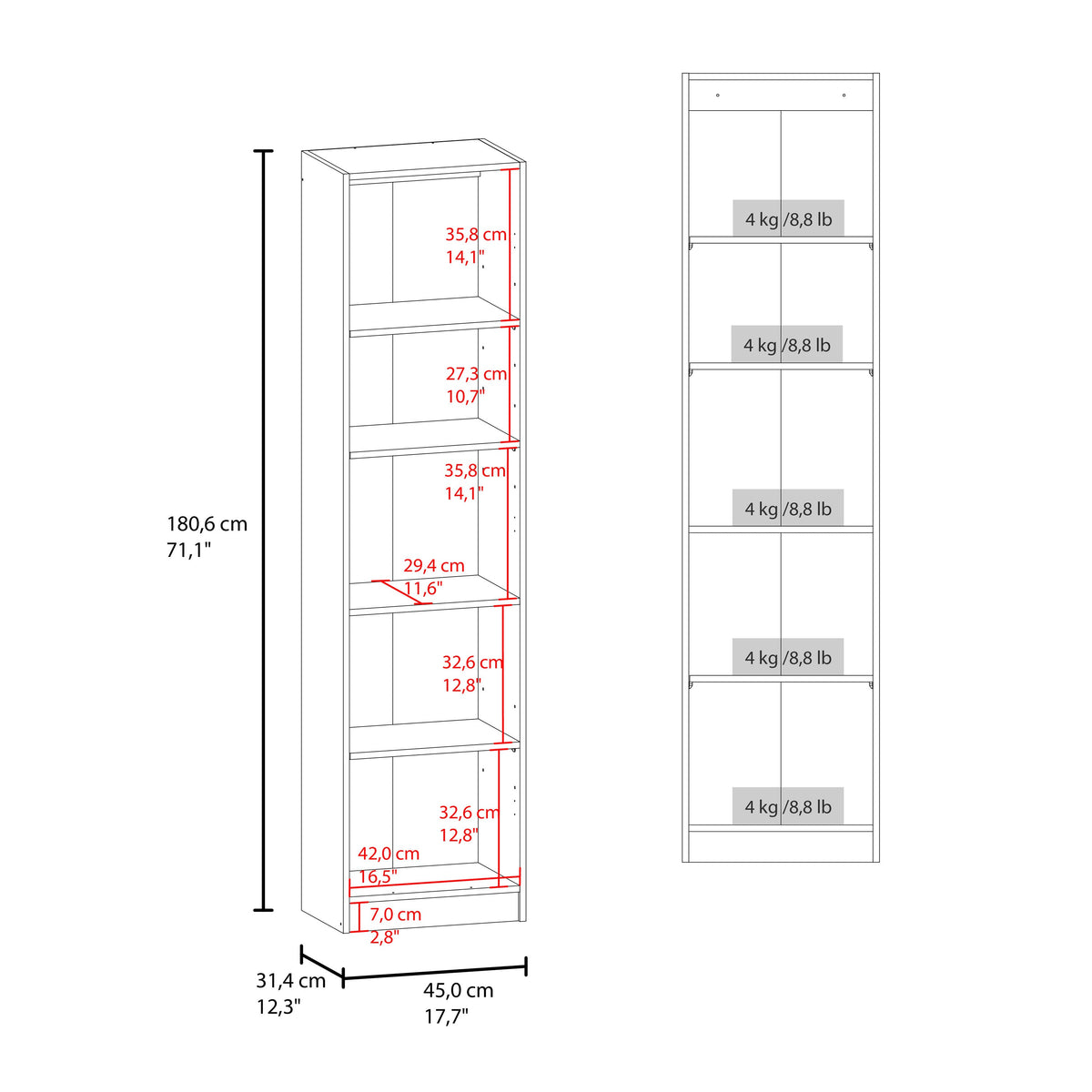 Estante E5 Home E UnaPuerta, Wengue (vista 7)