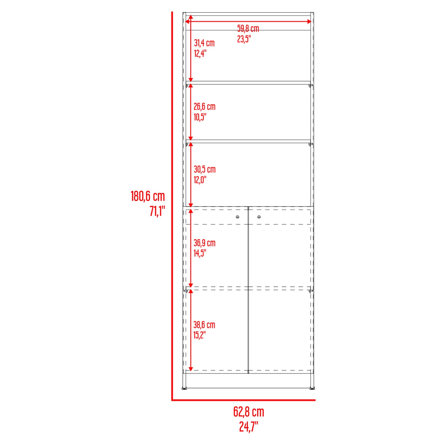 Estante Dos Puertas Home, Wengue Y Milan