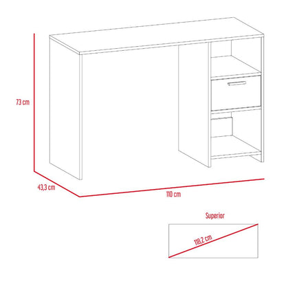 Escritorio Recto Office W-110 Un Cajon, Rovere (vista 14)