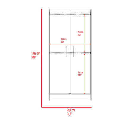 Combo para Habitación Sofi, Fresno Europeo y Blanco, incluye Closet -Organizador y Mesa de Noche