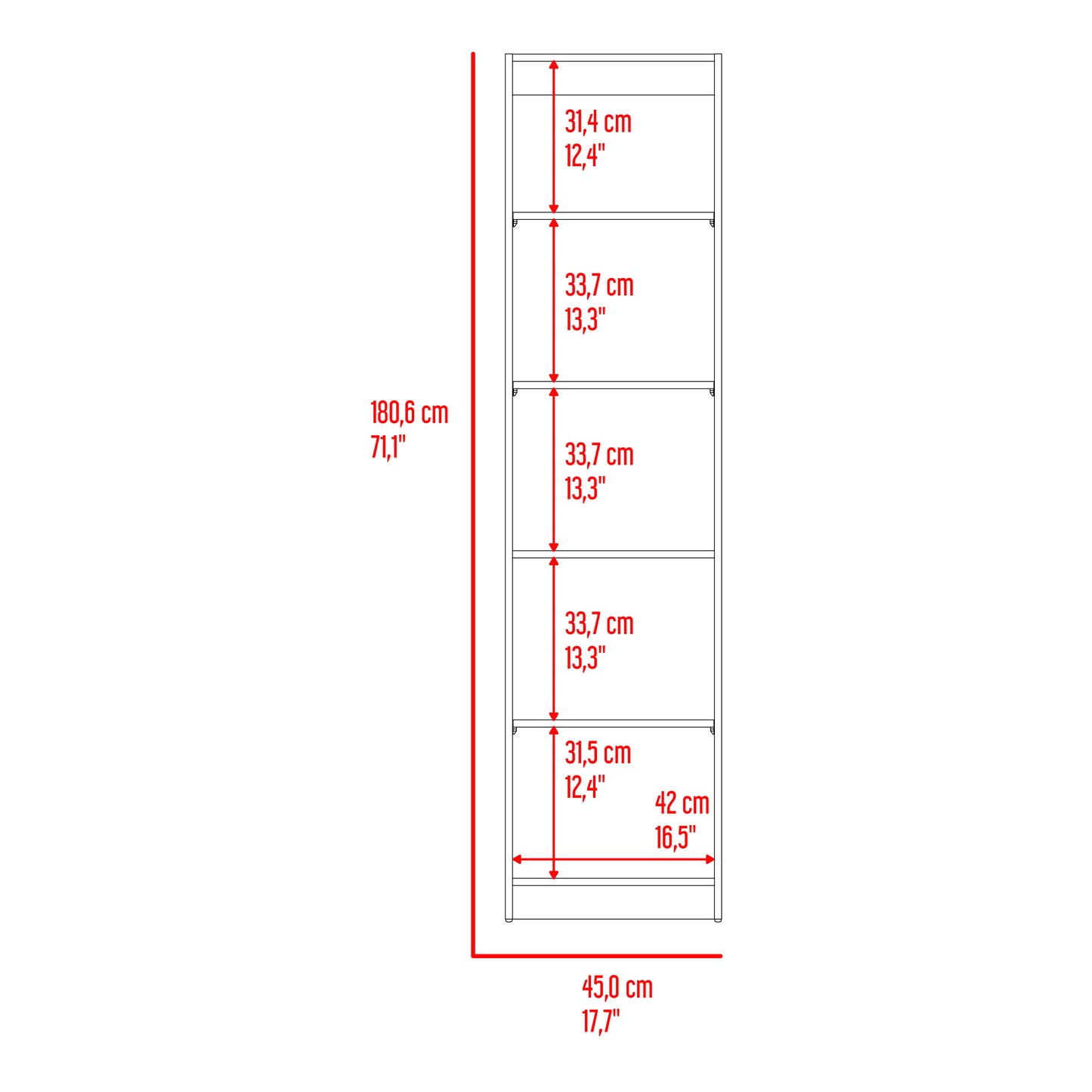 Estante Cuatro Repisas Home E2, Wengue Y Milan