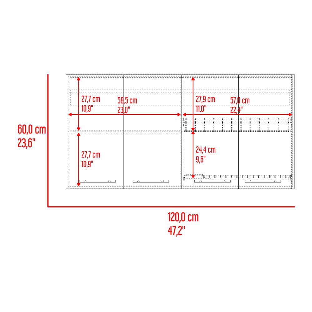 Gabinete Superior Ameralto, Wengue, con espacio para almacenar objetos incluye locero (vista 9)