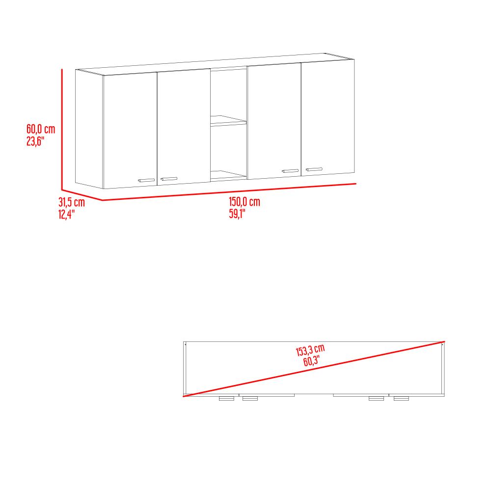 Gabinete Superior Estrella, Wengue, con cuatro puertas batientes (vista 9)