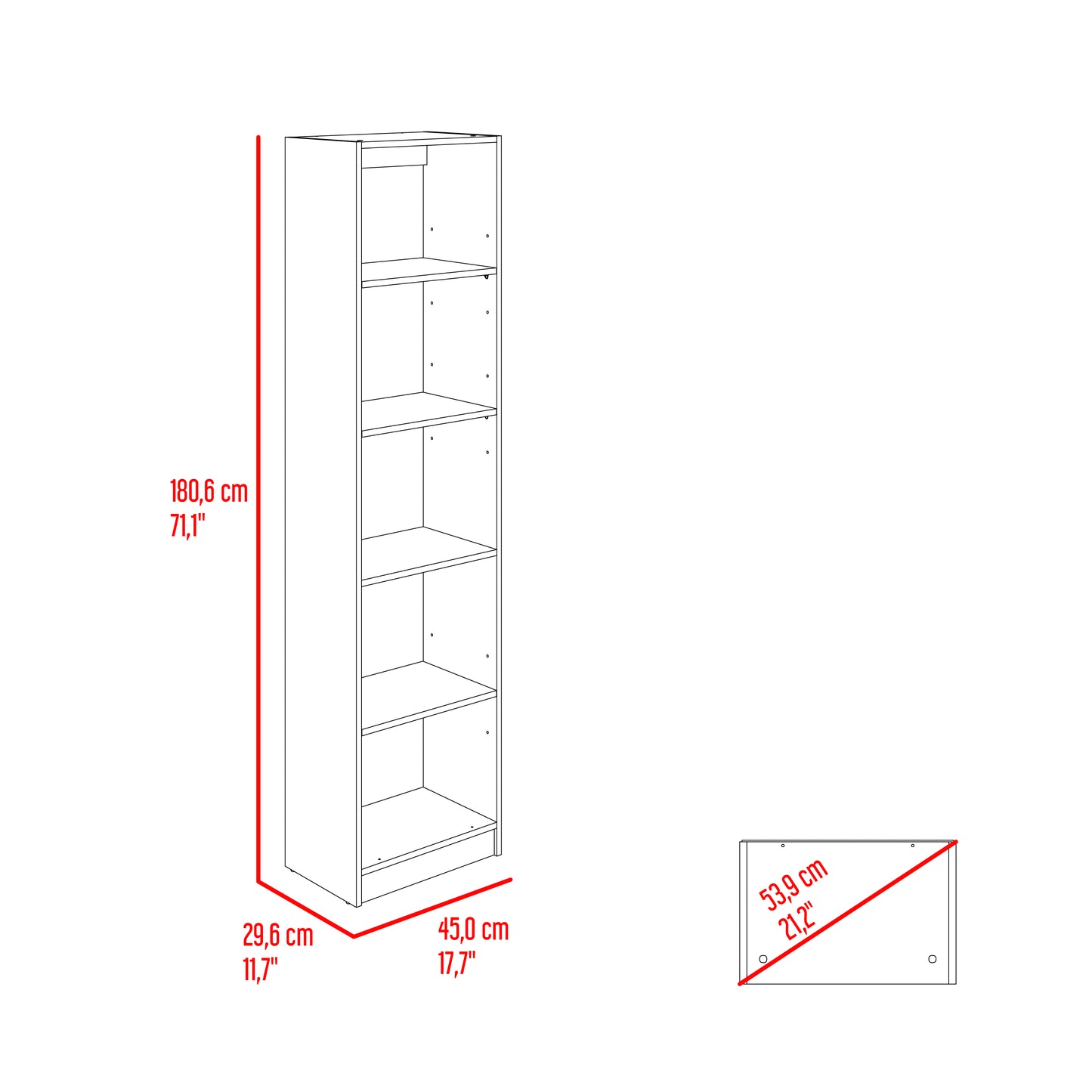 Estante Cuatro Repisas Home E2, Wengue Y Milan
