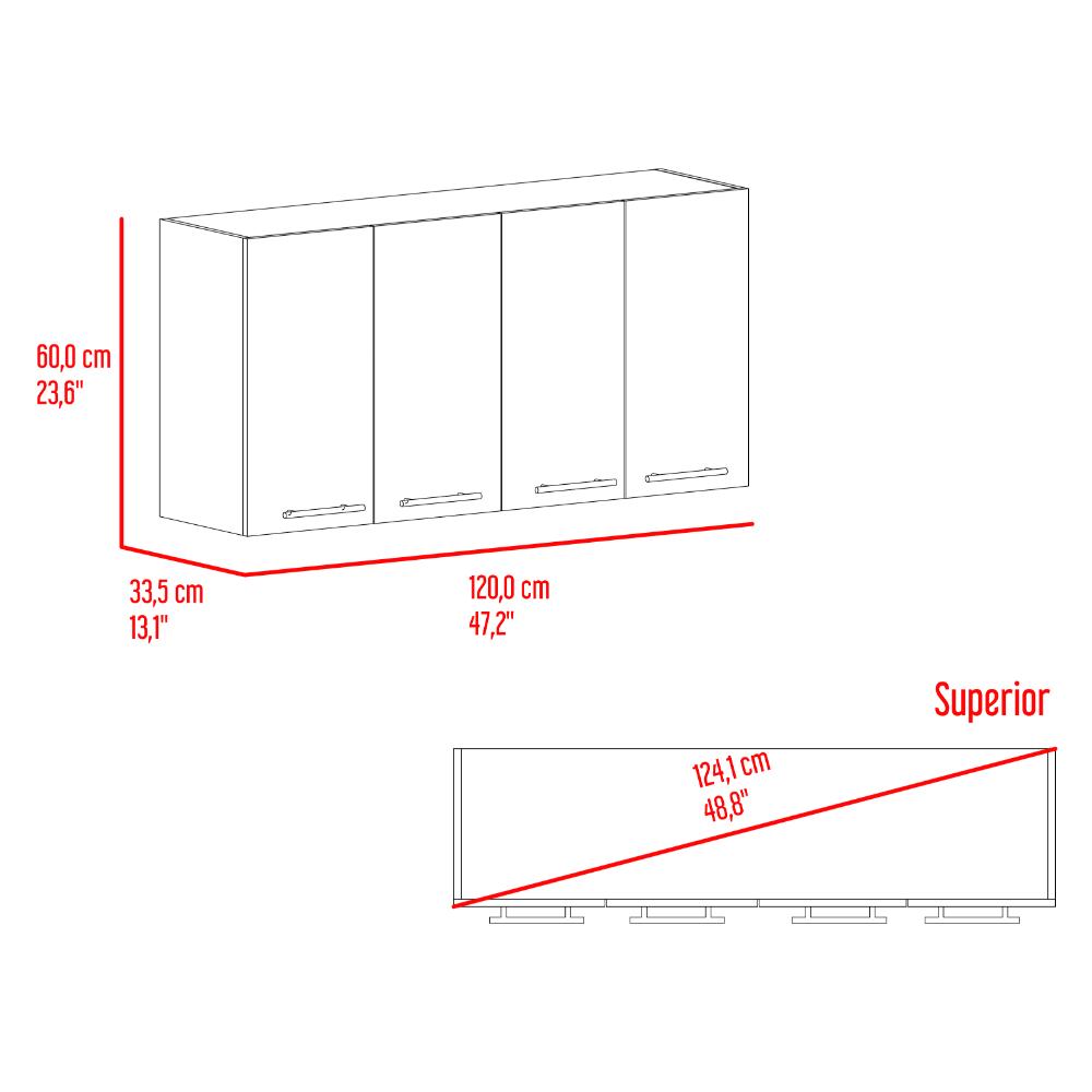 Gabinete Superior Ameralto, Wengue, con espacio para almacenar objetos incluye locero (vista 8)