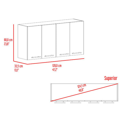 Gabinete Superior Ameralto, Wengue, con espacio para almacenar objetos incluye locero (vista 8)