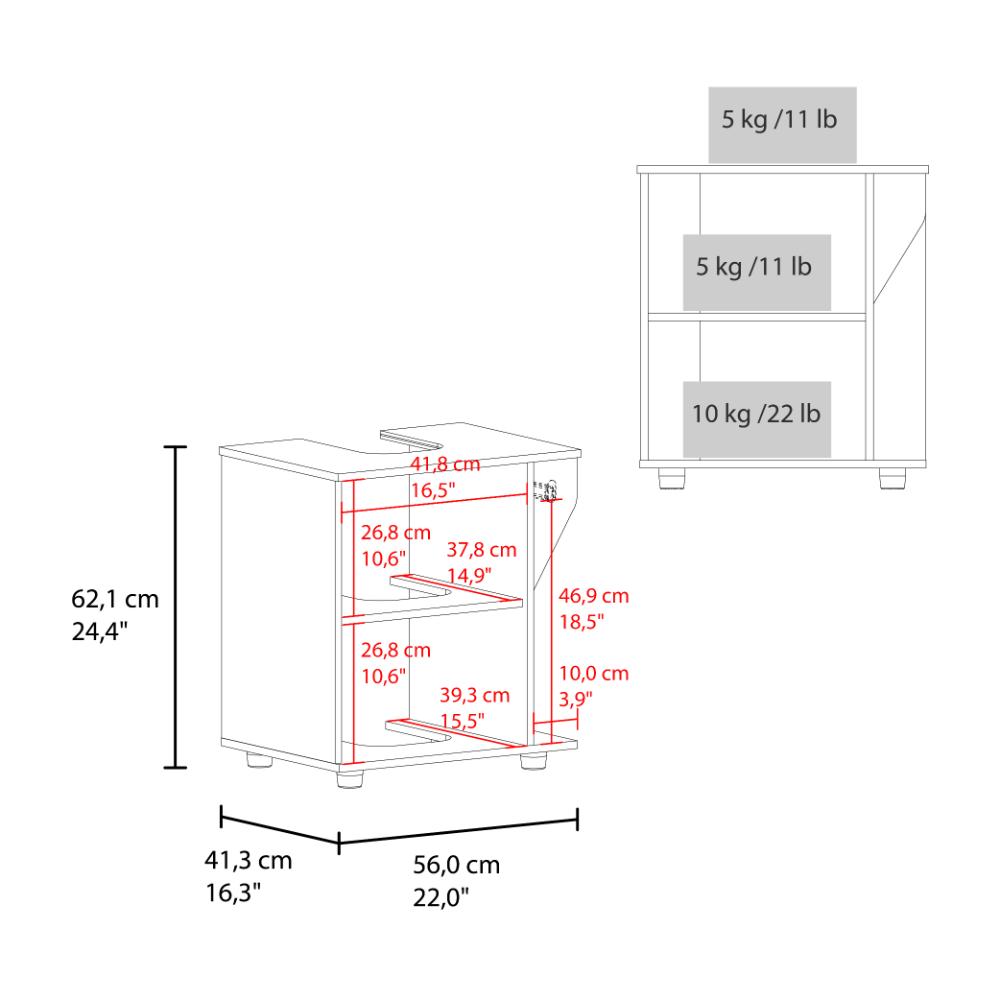 Mueble Para Lavamanos Phillips Con Una Puerta, Blanco