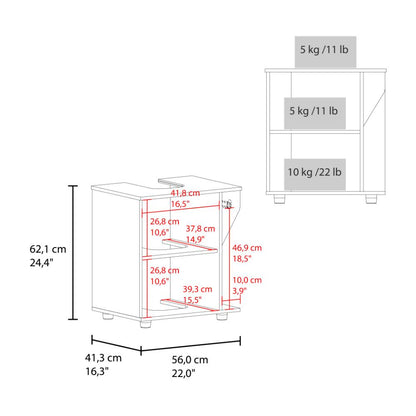 Mueble Para Lavamanos Phillips Una Puerta,  Blanco Y Fresno