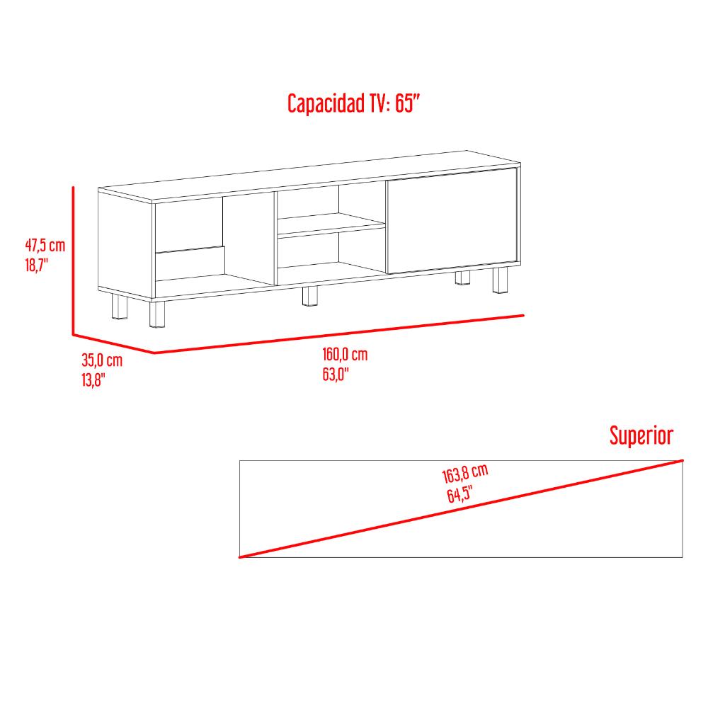 Mesa Para Tv Tunez, Nogal, Para Televisor Hasta 70 Pulgadas (vista 9)