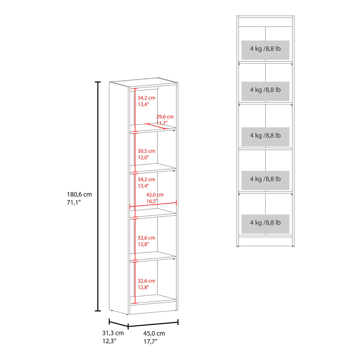 Estante Vitrina E6 Home E Una Puerta, Wengue (vista 7)