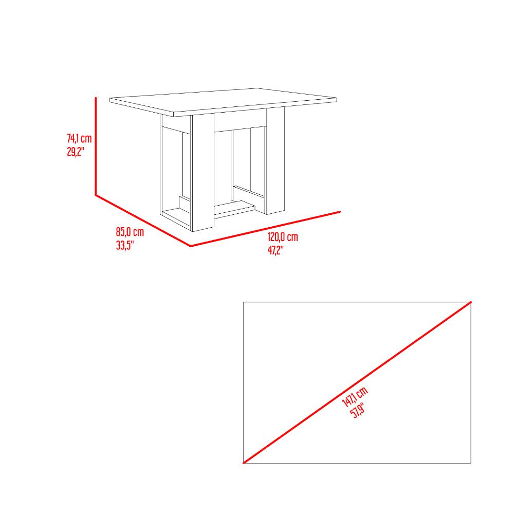 Mesa de Comedor Volterra, Avellana, con amplia superficie 120 (vista 6)
