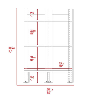Mesa Auxiliar Esquinera Athos, Fresno Europeo, con tres entrepaños para decorar (vista 10)